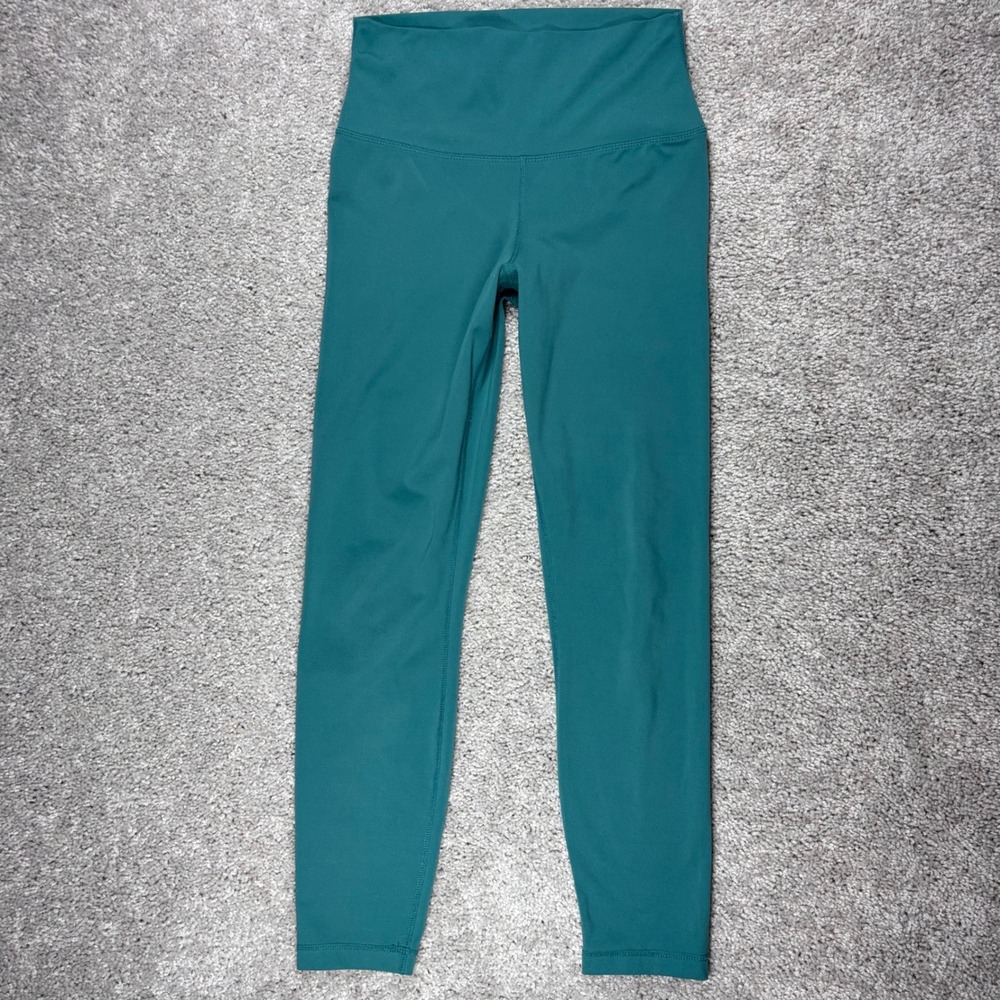 Yogalicious Lux High Waisted Teal Green Leggings‎ Womens Medium 7/8 Length Yoga